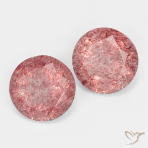2.50 ct natürliche rose-rosa Erdbeerquarz-Edelsteine, Runden, Lichtdurchlässig