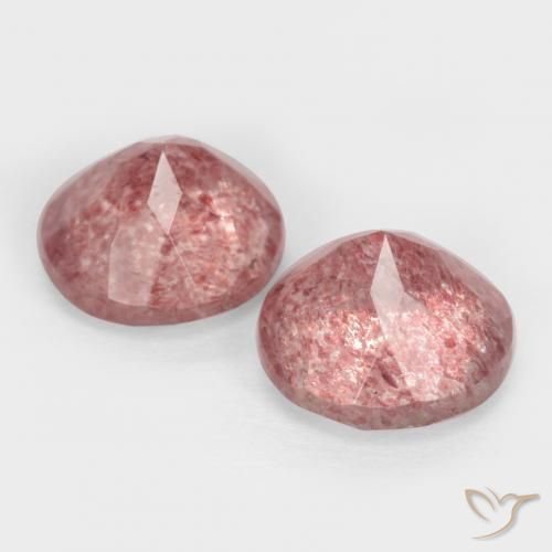 2.50 ct natürliche rose-rosa Erdbeerquarz-Edelsteine, Runden, Lichtdurchlässig