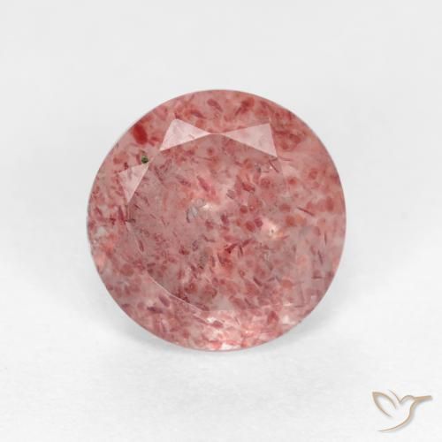 1.31ct Natürlicher rose-rosa Erdbeerquarz, Runden, Lichtdurchlässig