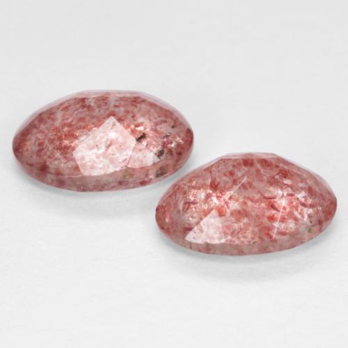 1.46 ct natürliche hellrose-rosa Erdbeerquarz-Edelsteine, Oval Schliff, Lichtdurchlässig