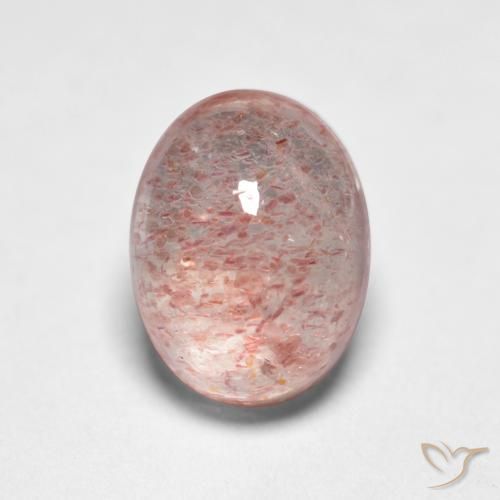 1.76ct Natürlicher hellrosa Erdbeerquarz, Oval, Transparent