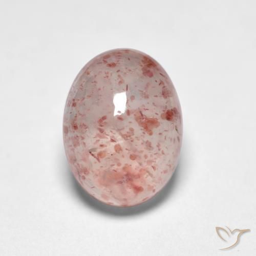 1.82ct Natürlicher hellrosa Erdbeerquarz, Oval, Transparent