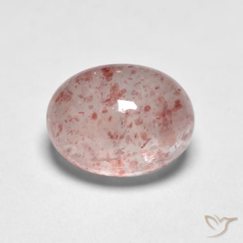 9,17 ctw natürlicher hellrosa Erdbeerquarz, Oval, Transparent