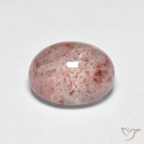 9,17 ctw natürlicher hellrosa Erdbeerquarz, Oval, Transparent