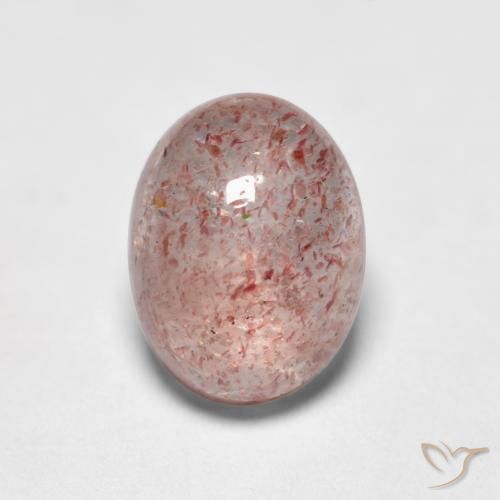 1.56ct Natürlicher hellrosa Erdbeerquarz, Oval, Lichtdurchlässig