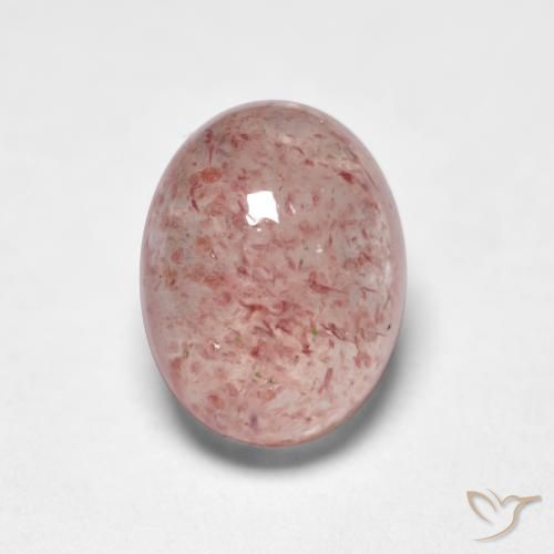 1.73ct Natürlicher hellrosa Erdbeerquarz, Oval, Lichtdurchlässig