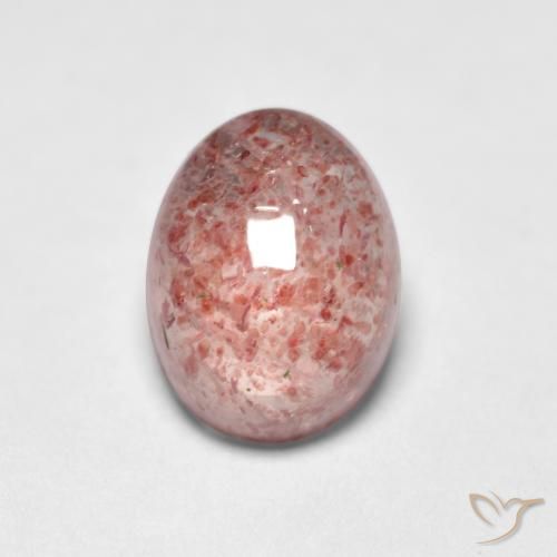 1.58ct Natürlicher Mittelrosa Erdbeerquarz, Oval, Transparent