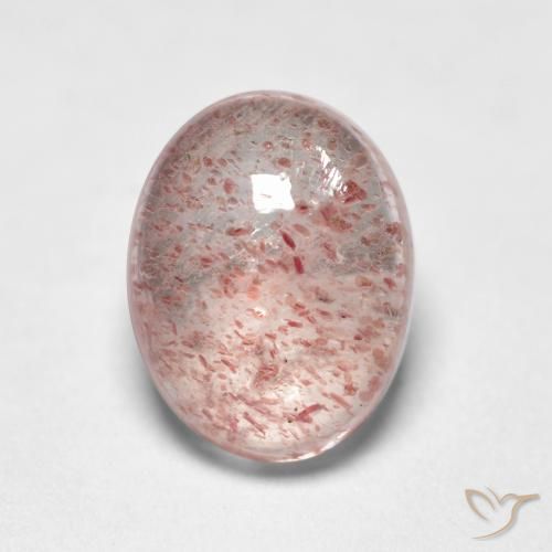 1.43ct Natürlicher hellrosa Erdbeerquarz, Oval, Transparent