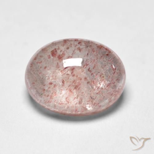 9,17 ctw natürlicher hellrosa Erdbeerquarz, Oval, Transparent