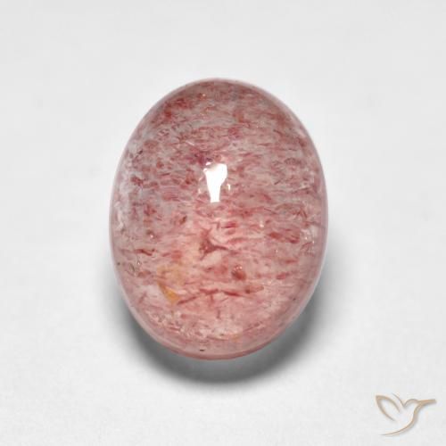 1.70ct Natürlicher Mittelrosa Erdbeerquarz, Oval, Transparent