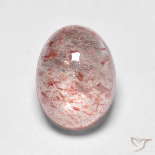 1.83ct Natürlicher Helles Kaugummirosa Erdbeerquarz, Oval, Transparent