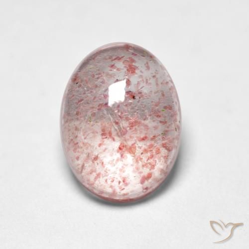 1.27ct Natürlicher hellrosa Erdbeerquarz, Oval, Transparent