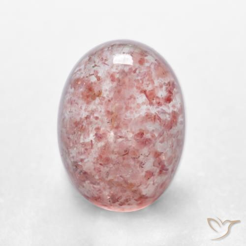1.73ct Natürlicher hellrosa Erdbeerquarz, Oval, Lichtdurchlässig