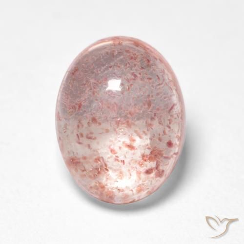 1.51ct Natürlicher hellrosa Erdbeerquarz, Oval, Transparent