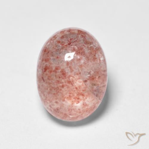 1.83ct Natürlicher Mittelrosa Erdbeerquarz, Oval, Lichtdurchlässig