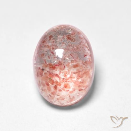 1.65ct Natürlicher hellrosa Erdbeerquarz, Oval, Lichtdurchlässig