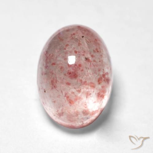 1.28ct Natürlicher Erdiges Rosa Erdbeerquarz, Oval, Transparent