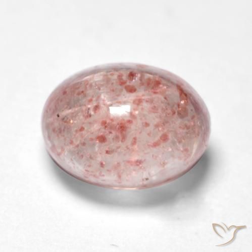 9,17 ctw natürlicher Erdiges Rosa Erdbeerquarz, Oval, Transparent