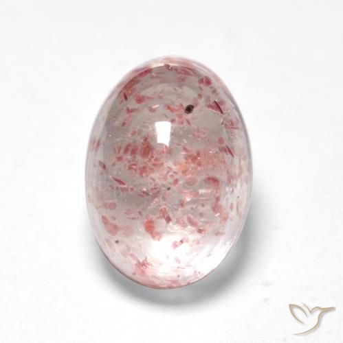 1.21ct Natürlicher hellrosa Erdbeerquarz, Oval, Transparent