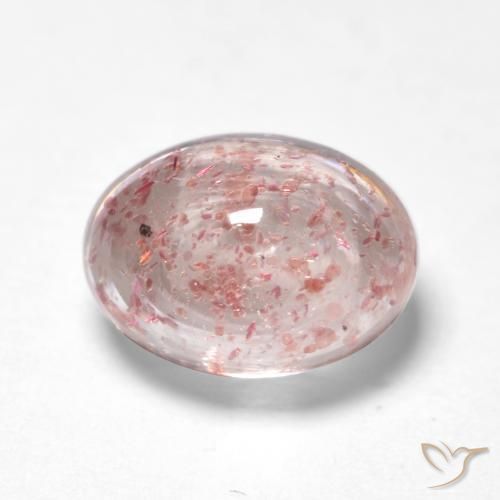 9,17 ctw natürlicher hellrosa Erdbeerquarz, Oval, Transparent