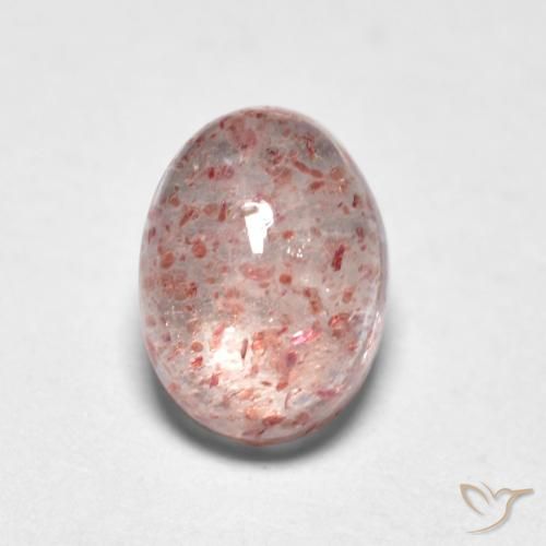 1.07ct Natürlicher hellrosa Erdbeerquarz, Oval, Transparent