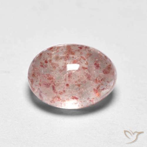 9,17 ctw natürlicher hellrosa Erdbeerquarz, Oval, Transparent