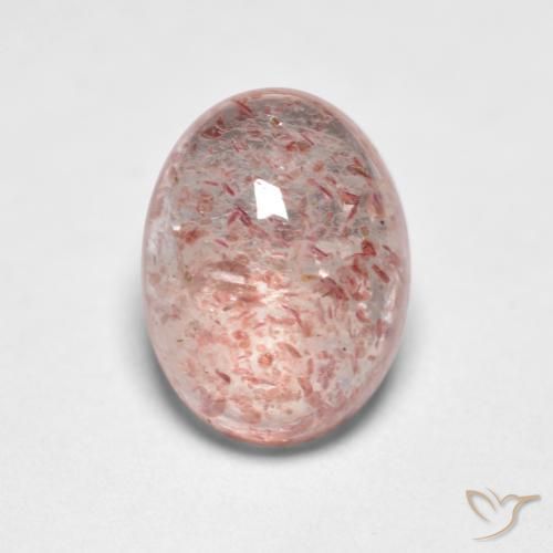 1.46ct Natürlicher hellrosa Erdbeerquarz, Oval, Lichtdurchlässig