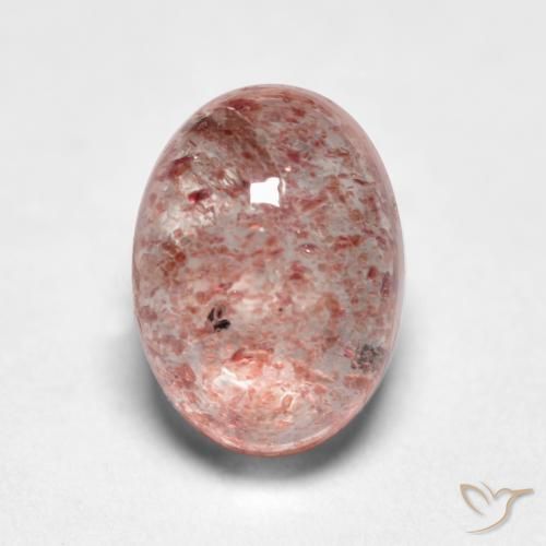 1.16ct Natürlicher hellrosa Erdbeerquarz, Oval, Lichtdurchlässig