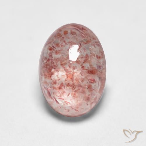 1.15ct Natürlicher Erdiges Rosa Erdbeerquarz, Oval, Lichtdurchlässig