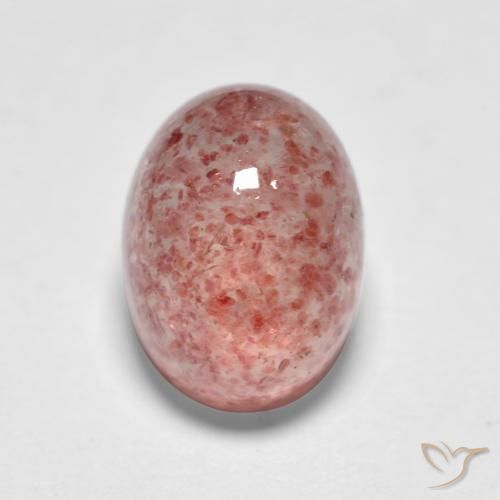 1.82ct Natürlicher Mittelrosa Erdbeerquarz, Oval, Lichtdurchlässig