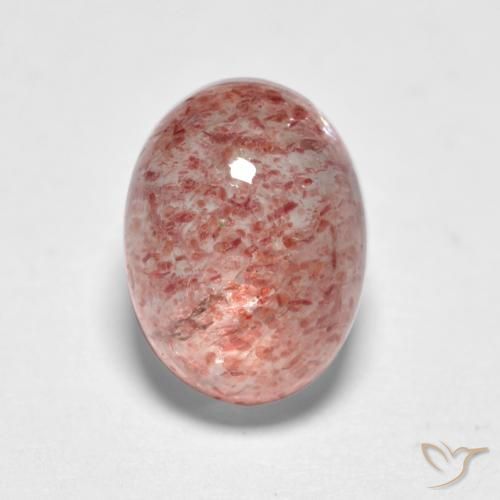 1.83ct Natürlicher Mittelrosa Erdbeerquarz, Oval, Lichtdurchlässig