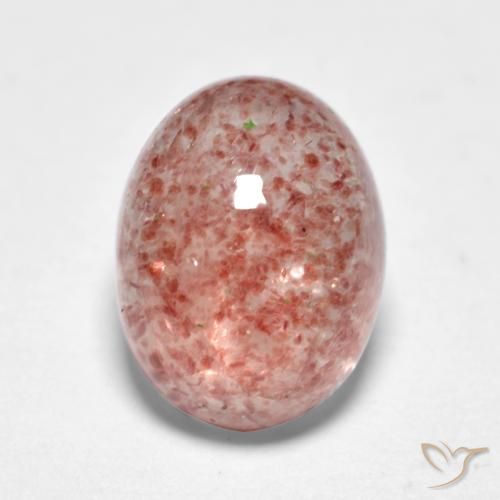 1.44ct Natürlicher Himbeerrosa Erdbeerquarz, Oval, Lichtdurchlässig