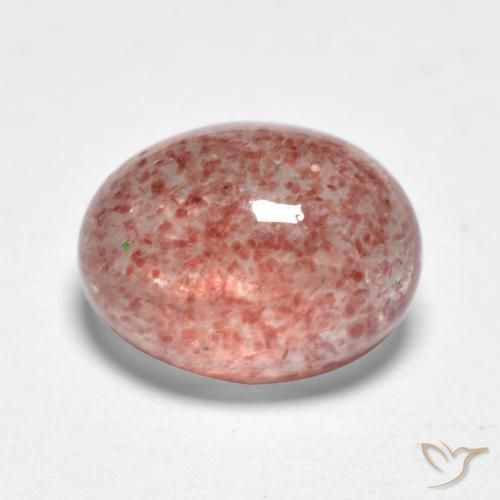9,17 ctw natürlicher Himbeerrosa Erdbeerquarz, Oval, Lichtdurchlässig