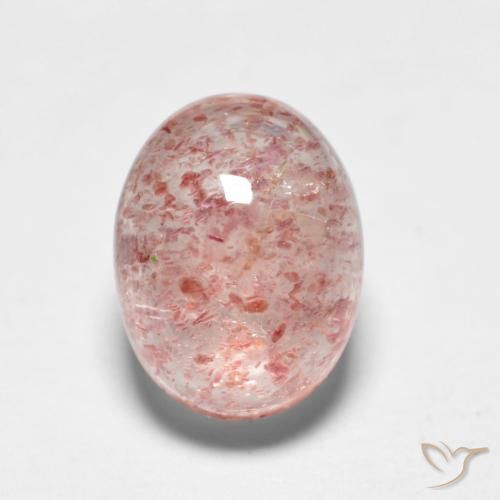 1.95ct Natürlicher Mittelrosa Erdbeerquarz, Oval, Lichtdurchlässig