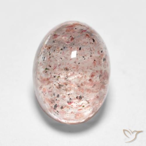 1.77ct Natürlicher hellrosa Erdbeerquarz, Oval, Lichtdurchlässig