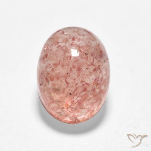 1.92ct Natürlicher Erdiges Rosa Erdbeerquarz, Oval, Lichtdurchlässig