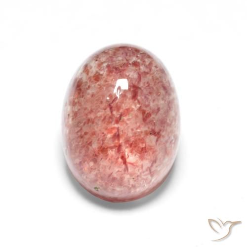 1.76ct Natürlicher Himbeerrosa Erdbeerquarz, Oval, Lichtdurchlässig