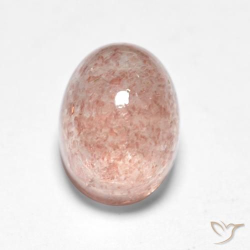 1.96ct Natürlicher Pfirsichrose Erdbeerquarz, Oval, Lichtdurchlässig