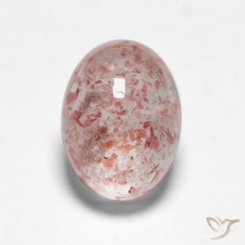 1.69ct Natürlicher Mittelrosa Erdbeerquarz, Oval, Lichtdurchlässig