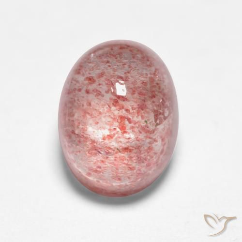 1.91ct Natürlicher Mittelrosa Erdbeerquarz, Oval, Lichtdurchlässig