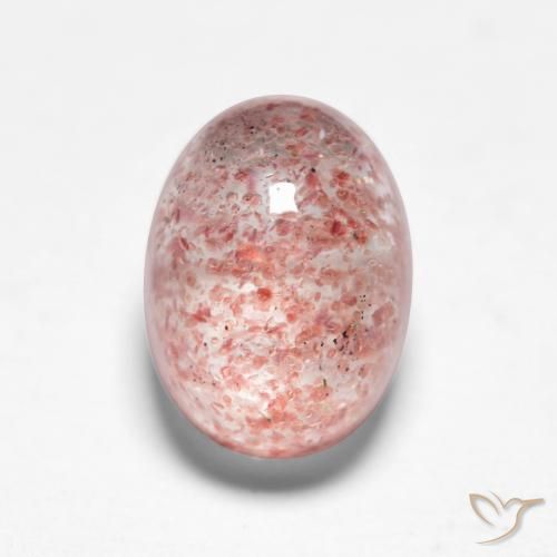 1.85ct Natürlicher hellrose-rosa Erdbeerquarz, Oval, Lichtdurchlässig