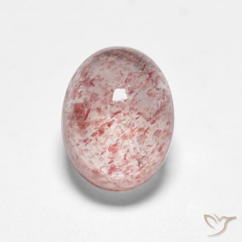 1.97ct Natürlicher Helles Kaugummirosa Erdbeerquarz, Oval, Lichtdurchlässig