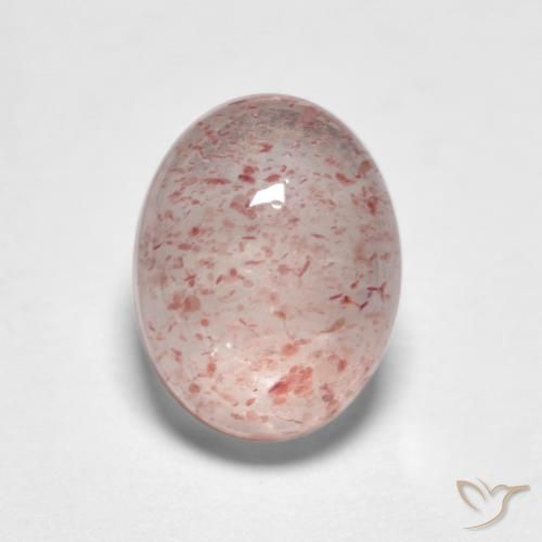 1.78ct Natürlicher hellrosa Erdbeerquarz, Oval, Lichtdurchlässig