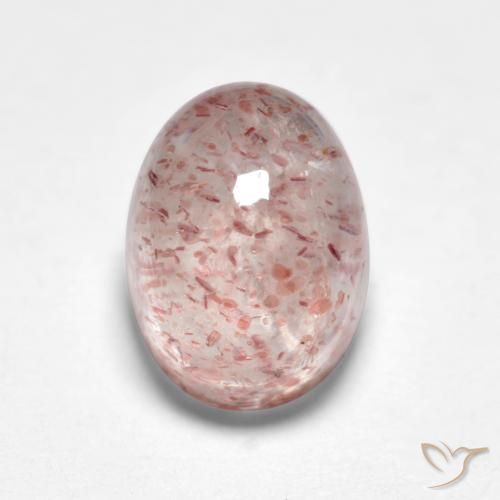 2.04ct Natürlicher hellrosa Erdbeerquarz, Oval, Lichtdurchlässig