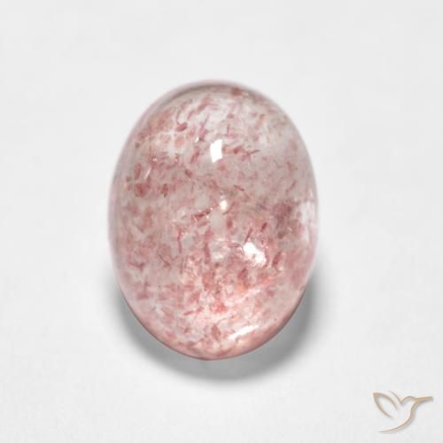 1.59ct Natürlicher hellrosa Erdbeerquarz, Oval, Lichtdurchlässig