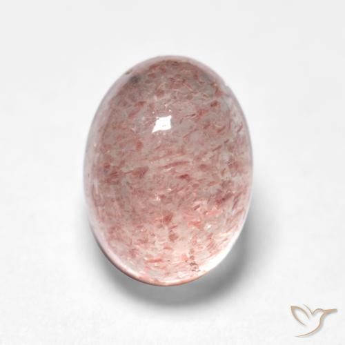 1.30ct Natürlicher Mittelrosa Erdbeerquarz, Oval, Lichtdurchlässig