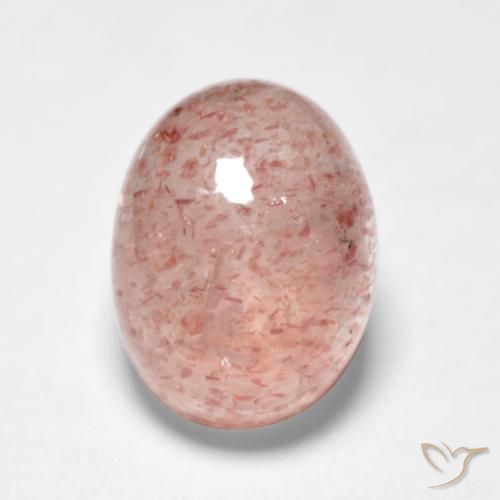 1.88ct Natürlicher Flamingorosa Erdbeerquarz, Oval, Lichtdurchlässig
