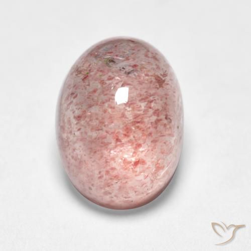 1.75ct Natürlicher hellrosa Erdbeerquarz, Oval, Lichtdurchlässig