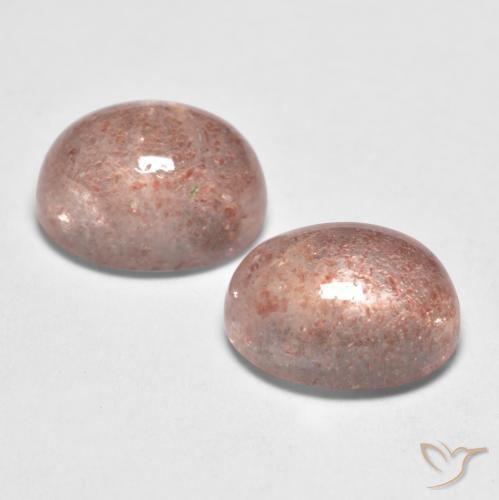 3.29 ct natürliche hellrosa Erdbeerquarz-Edelsteine, Oval, Lichtdurchlässig