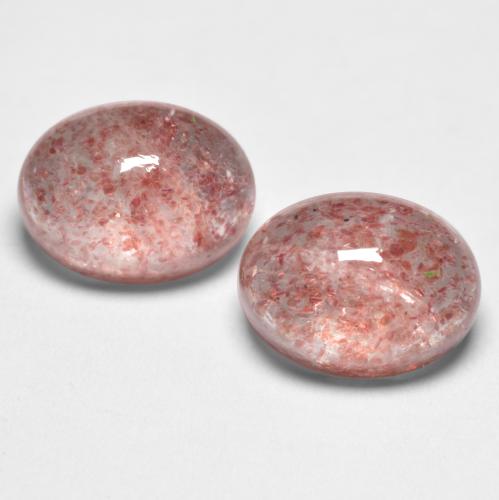 2,99 ct natürliche rosafarbener Erdbeerquarz-Edelsteine, Oval Schliff, Lichtdurchlässig
